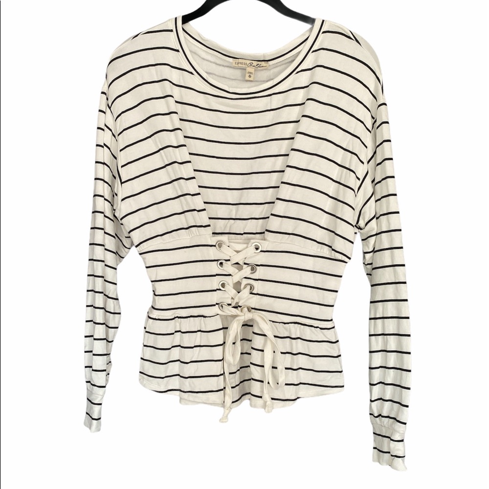 Express Striped Corset Style Sweater Top